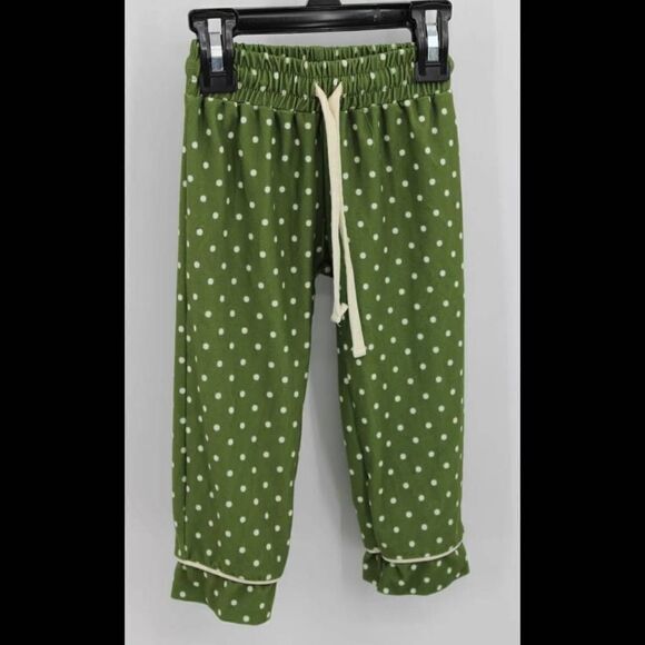Sweet Honey Army Green White Polka Dot Pajama Set Size 12m Button Front.... - Picture 3 of 12